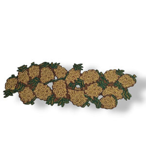 Pier 1 Beaded Table Runner Centerpiece 35x13in Pineapple Fruit Tiki Luau Decor